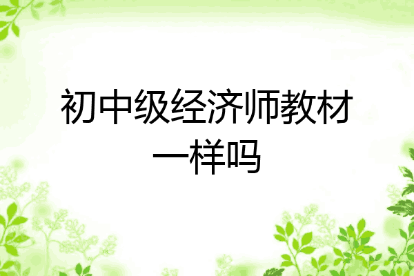 初中级经济师教材一样吗