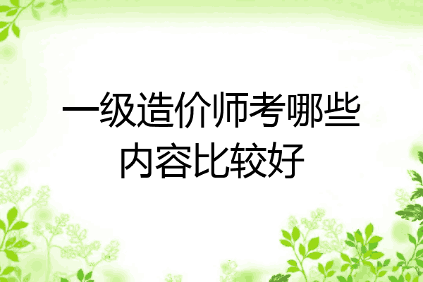 一级造价师考哪些内容比较好