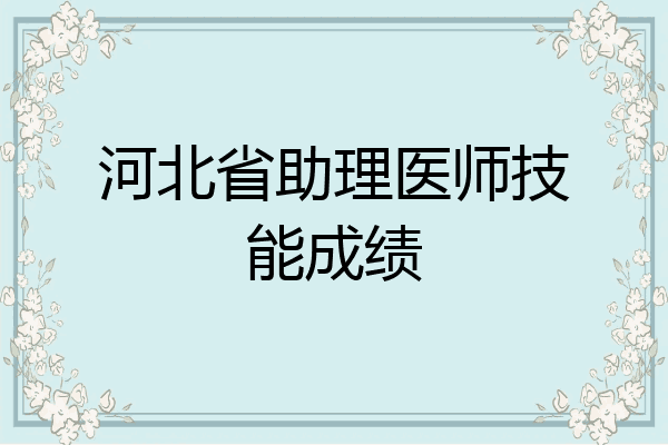 河北省助理医师技能成绩