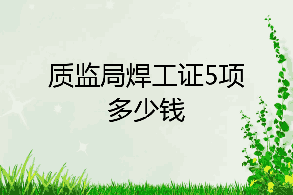 质监局焊工证5项多少钱