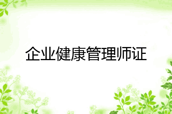 企业健康管理师证