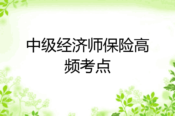中级经济师保险高频考点