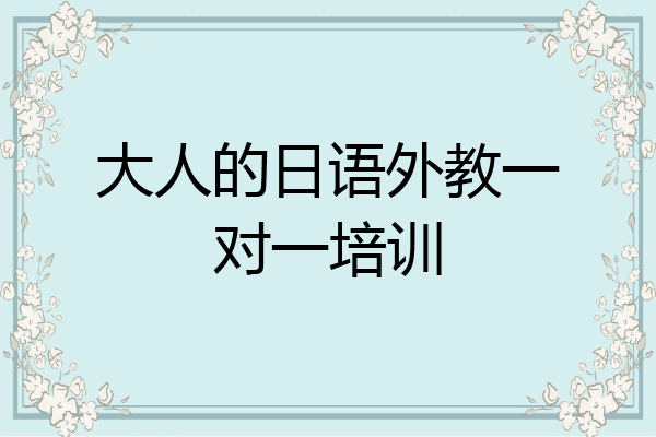大人的日语外教一对一培训