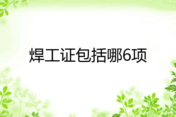 焊工证包括哪6项