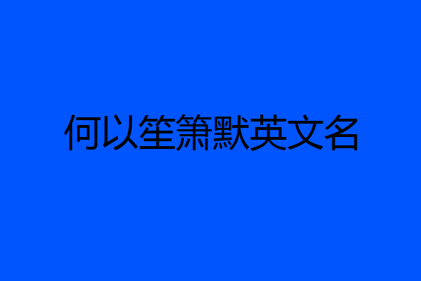 何以笙箫默英文名