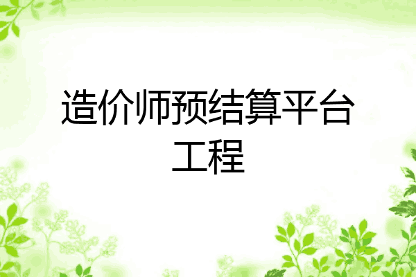 造价师预结算平台工程