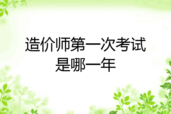 造价师第一次考试是哪一年