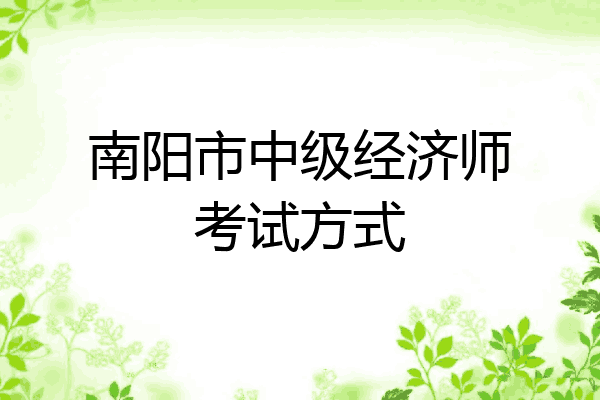 南阳市中级经济师考试方式