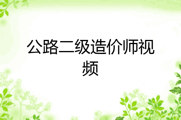 公路二级造价师视频
