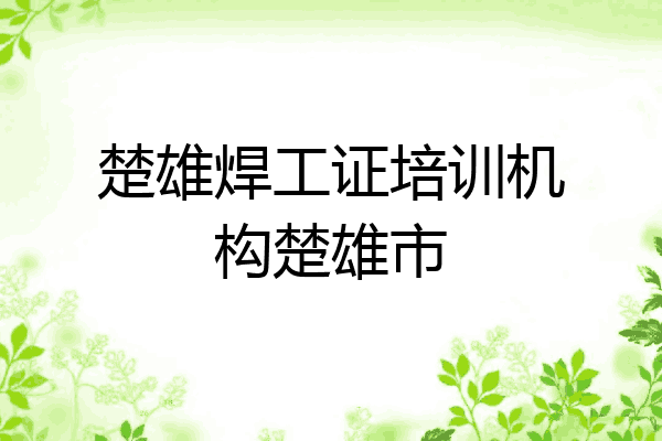 楚雄焊工证培训机构楚雄市