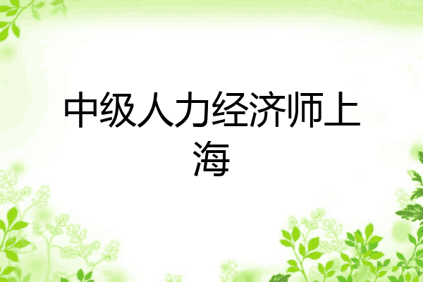 中级人力经济师上海