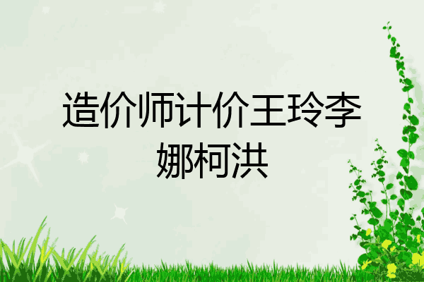 造价师计价王玲李娜柯洪