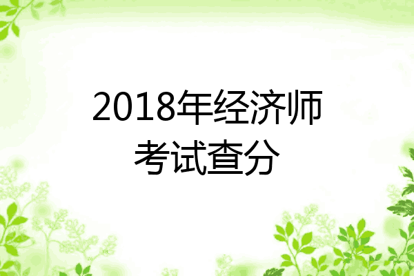 2018年经济师考试查分