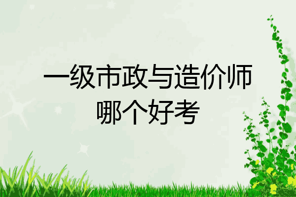 一级市政与造价师哪个好考