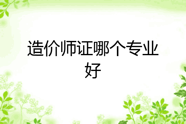 造价师证哪个专业好