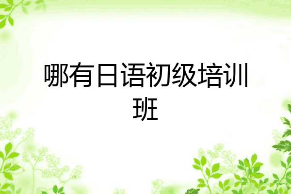 哪有日语初级培训班