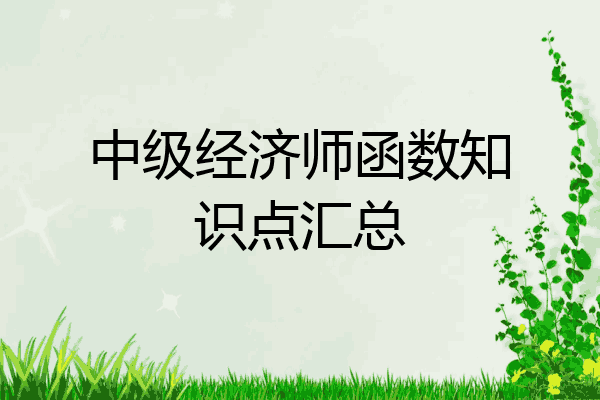 中级经济师函数知识点汇总