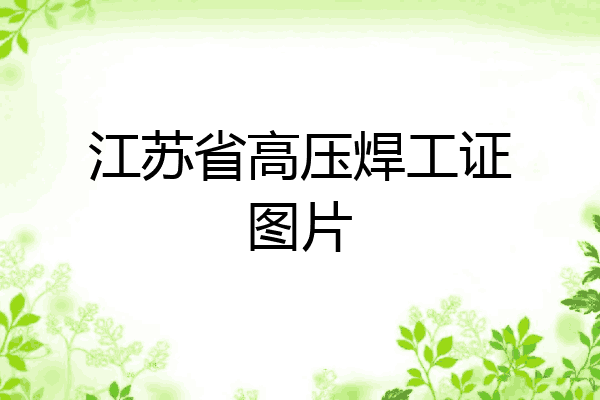 江苏省高压焊工证图片