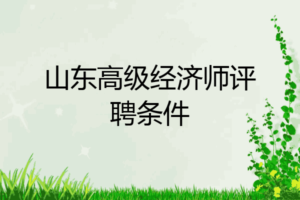 山东高级经济师评聘条件