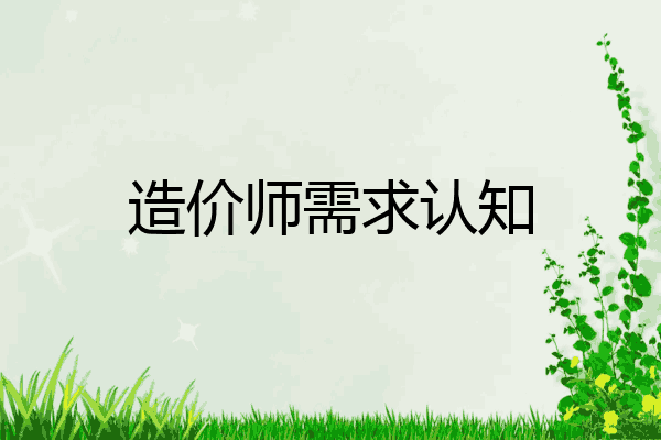 造价师需求认知