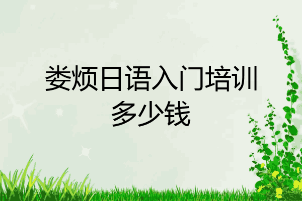 娄烦日语入门培训多少钱
