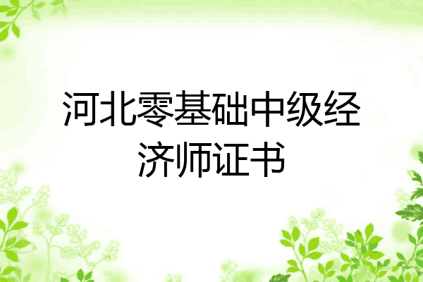 河北零基础中级经济师证书