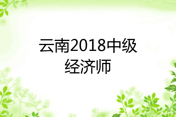 云南2018中级经济师