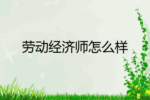 劳动经济师怎么样