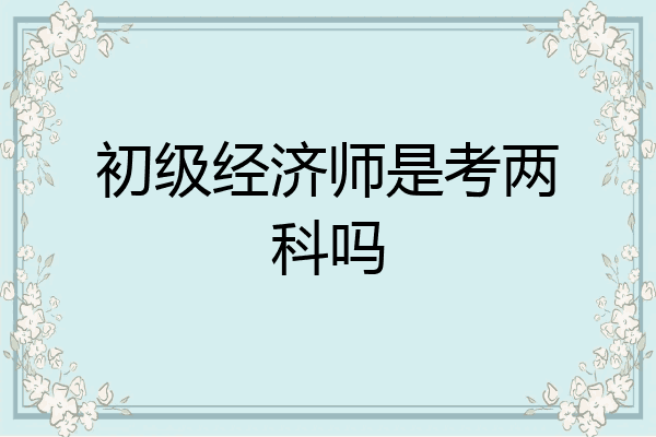 初级经济师是考两科吗