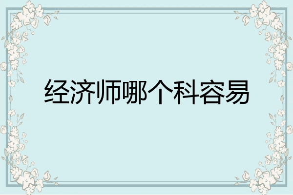 经济师哪个科容易