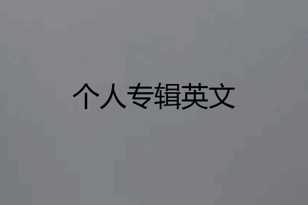 个人专辑英文