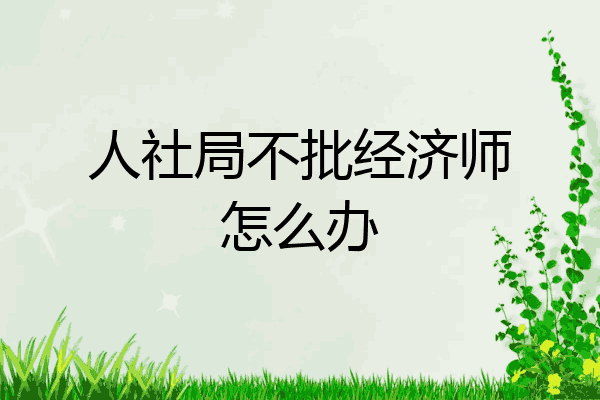 人社局不批经济师怎么办