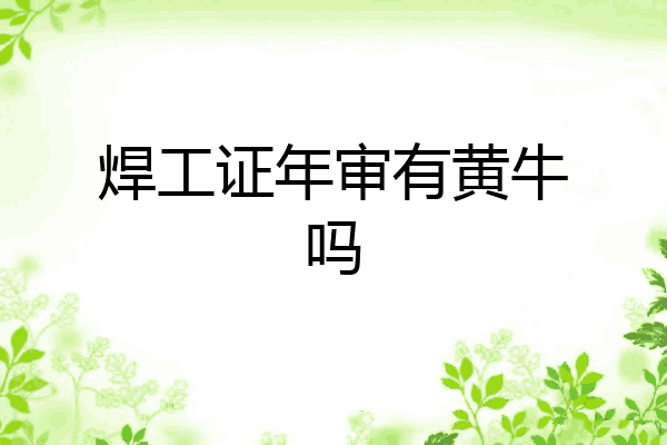 焊工证年审有黄牛吗