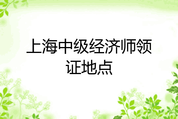 上海中级经济师领证地点