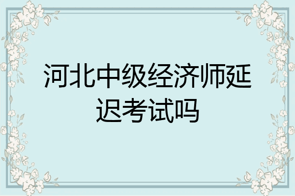 河北中级经济师延迟考试吗