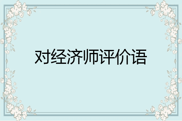 对经济师评价语