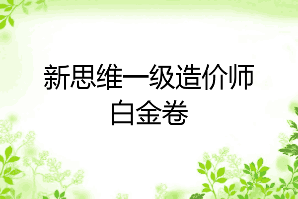 新思维一级造价师白金卷