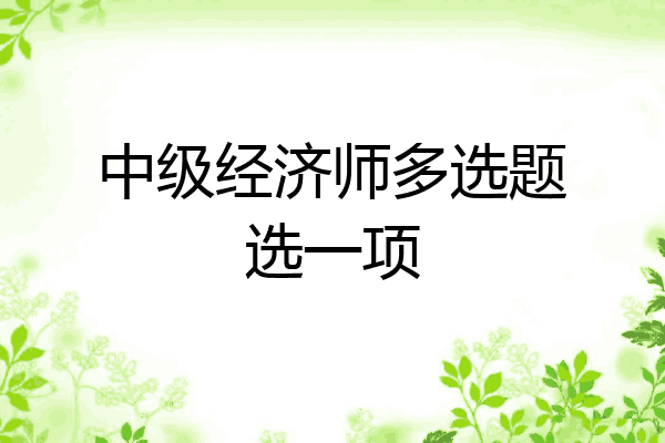 中级经济师多选题选一项