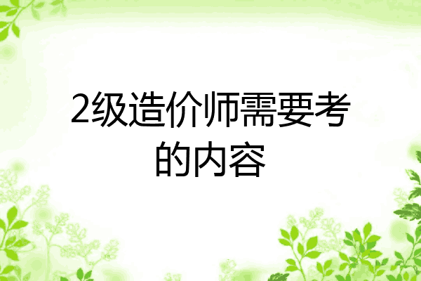 2级造价师需要考的内容