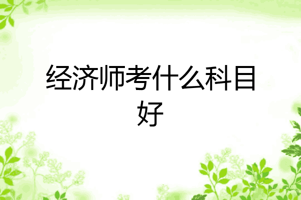 经济师考什么科目好