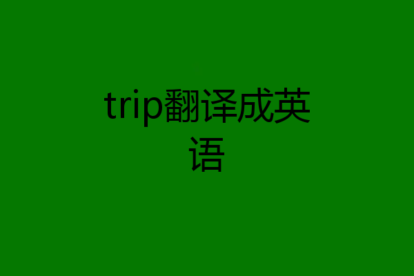 trip翻译成英语