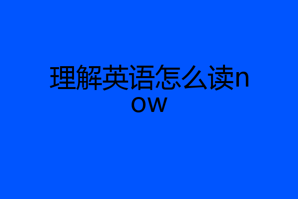 理解英语怎么读now