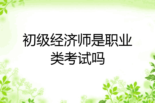 初级经济师是职业类考试吗