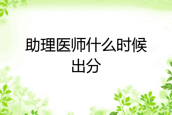 助理医师什么时候出分