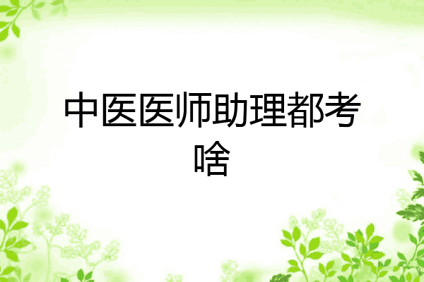 中医医师助理都考啥
