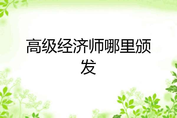 高级经济师哪里颁发