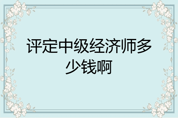 评定中级经济师多少钱啊