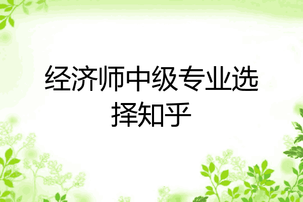 经济师中级专业选择知乎