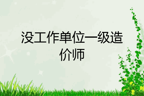 没工作单位一级造价师