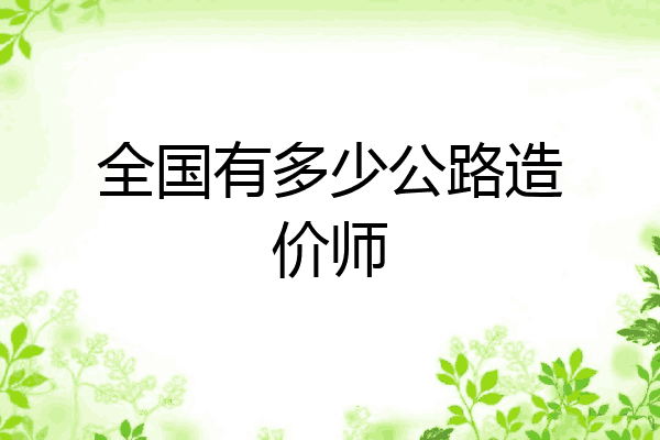 全国有多少公路造价师